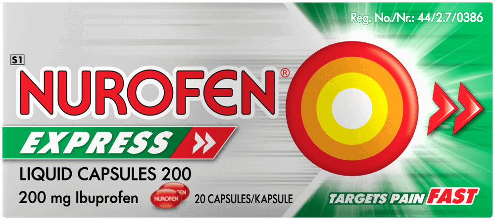 Nurofen Express 200mg Pain Relief Liquid Capsules 20s