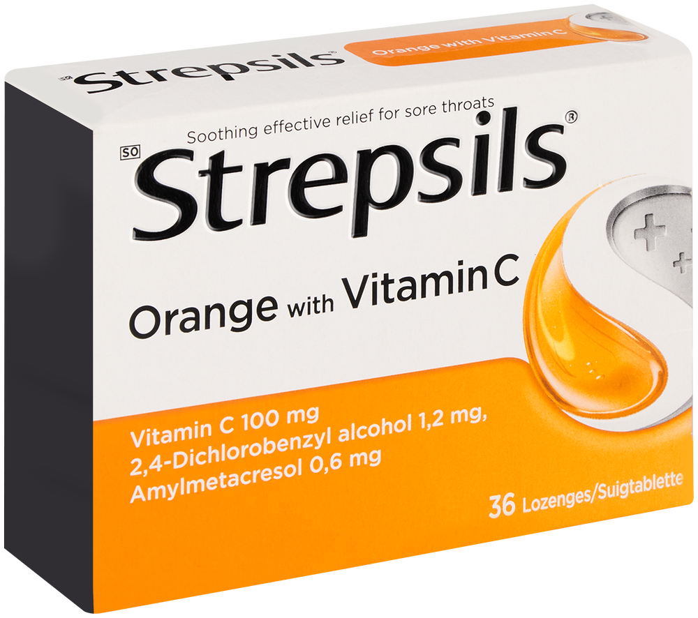 Strepsils Orange with Vitamin C Lozenges 36pk