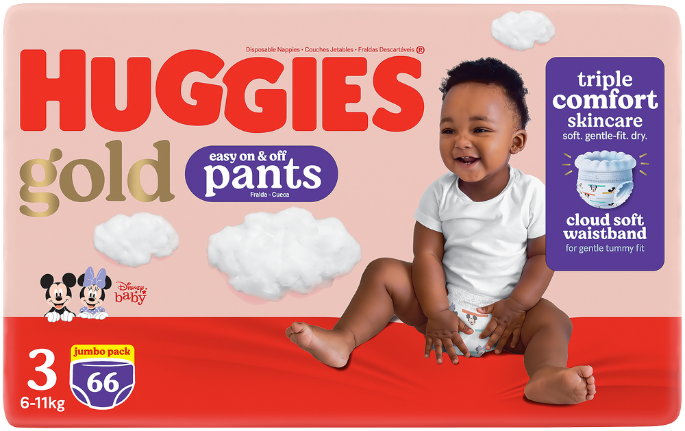 Huggies Gold Size 3 Disposable Nappy Pants 66pk