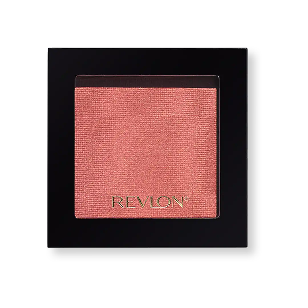 Revlon Powder Blush compact, open, showing coral/pink shade