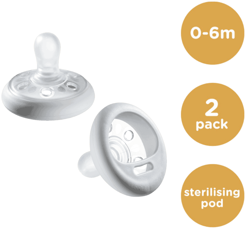 Tommee Tippee 0-6 Months Breast-Like Soother 2pk