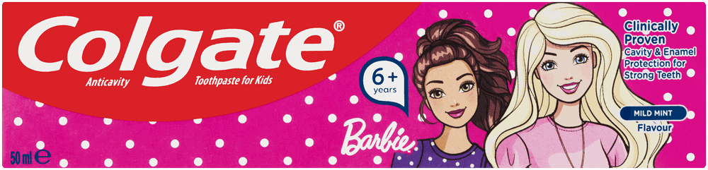 Colgate Kids Mild Mint Flavour Barbie Anticavity Toothpaste 50ml