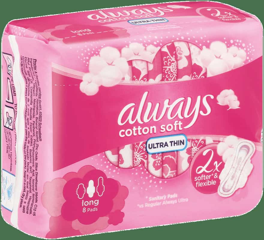 Always Cotton Soft Long Ultra Thin Sanitary Pads 8pk