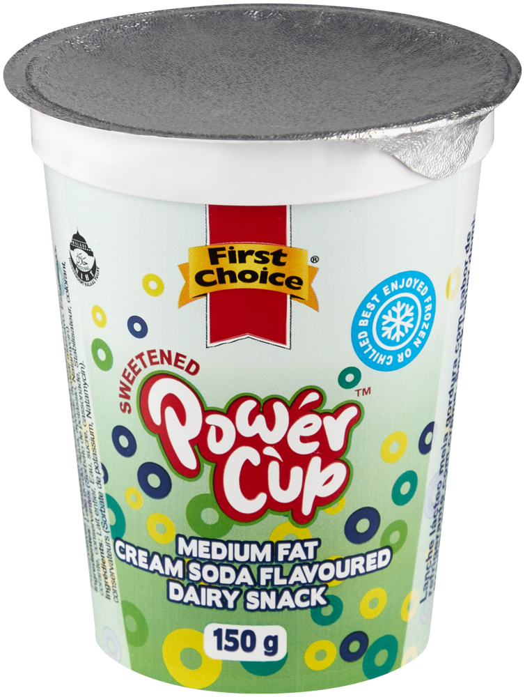 First Choice Power Cup Cream Soda Flavoured Medium Fat Dairy Snack 150g