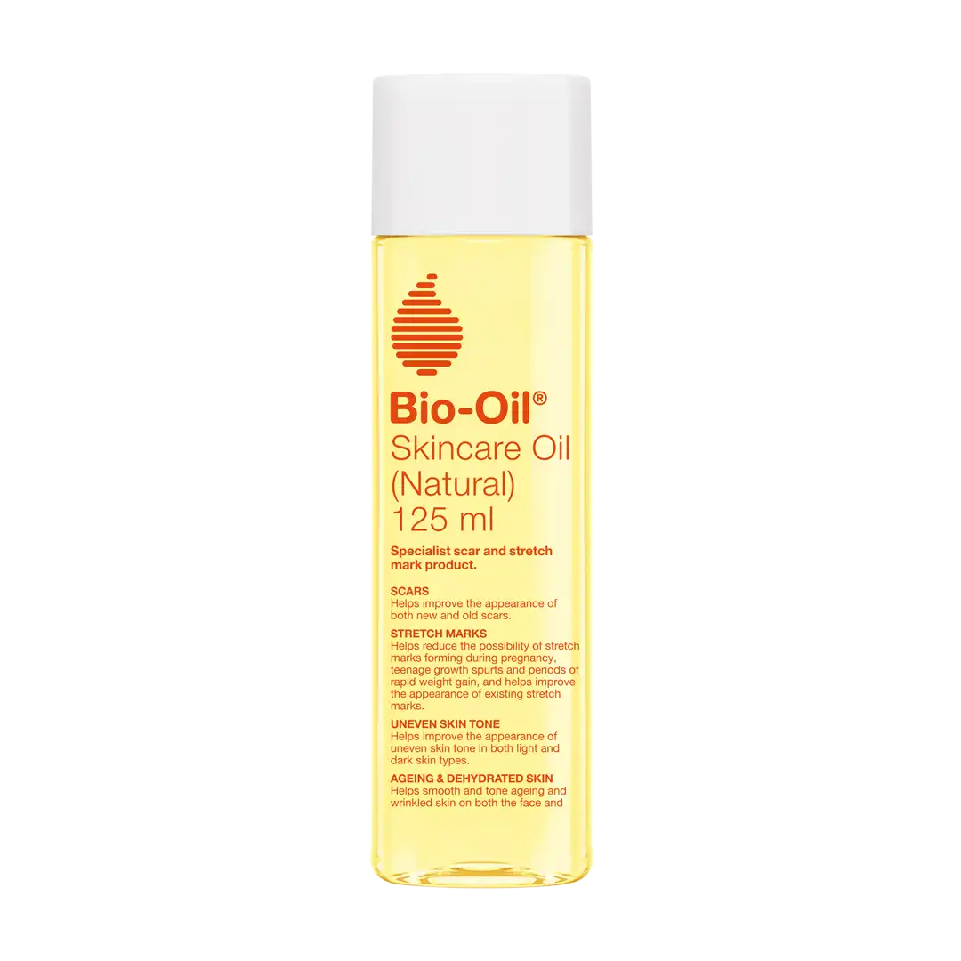 Front of Bio-Oil Skincare Oil Natural 125 ml bottle on white background