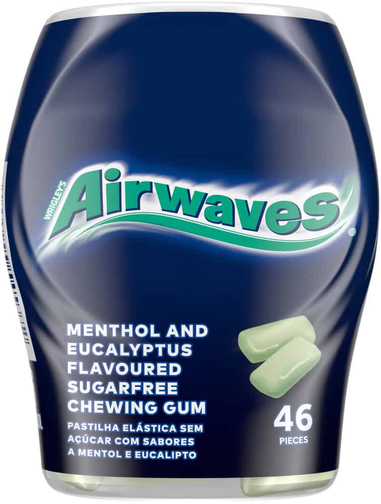 Wrigley's Airwaves Menthol and Eucalyptus Flavoured Sugarfree Chewing Gum 46pk