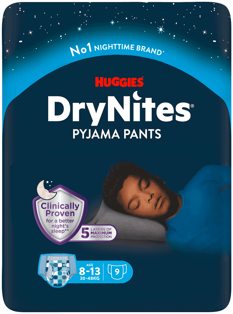 Huggies DryNites Age 8-13 Disposable Teen Nappy Pyjama Pants 9pk