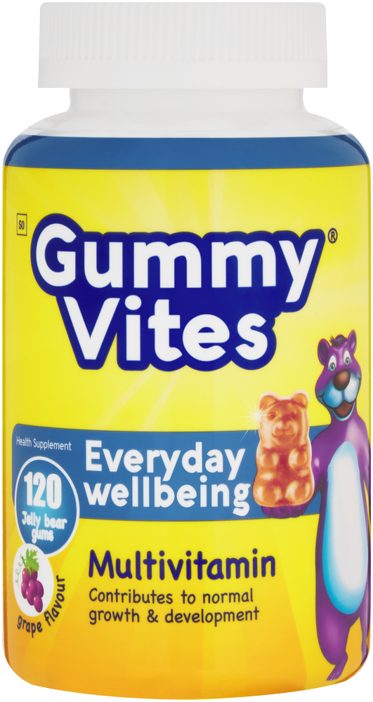 Gummy Vites Grape Flavour Everyday Wellbeing Multivitamin Jelly Bear Gums 120pk