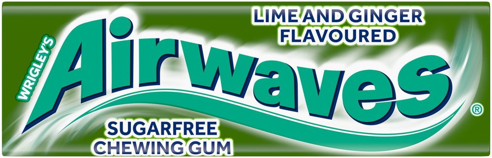 Wrigley's Airwaves Lime and Ginger Flavoured Sugarfree Chewing Gum 10pk