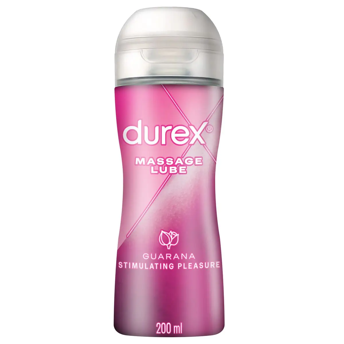 Front of Durex Play 2in1 Massage Stimulating Lube 200 ml bottle on white background