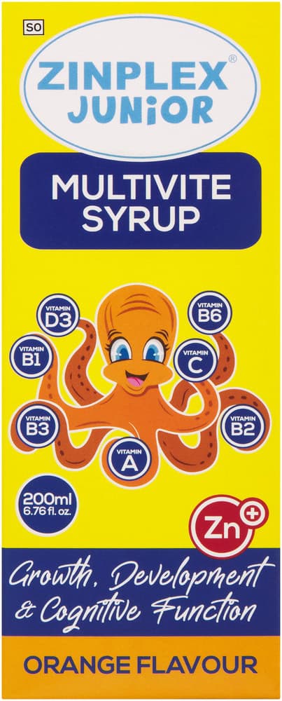 Zinplex Junior Orange Flavour Multivite Syrup 200ml