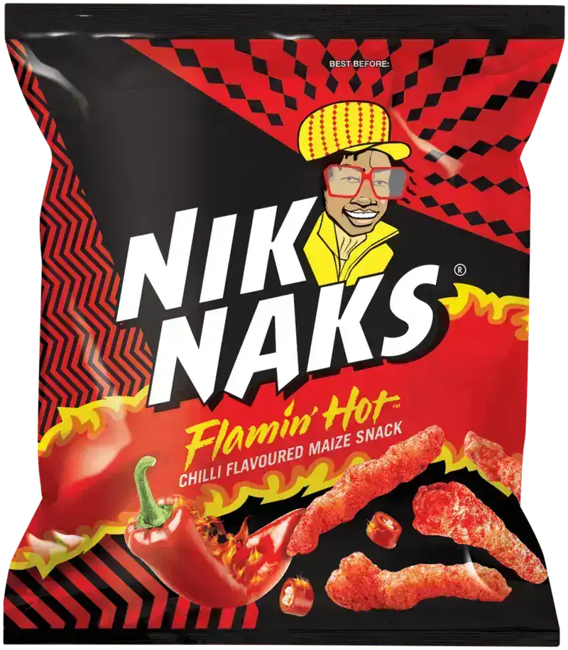 Niknaks Flamin' Hot Chilli Flavoured Maize Snack 50g