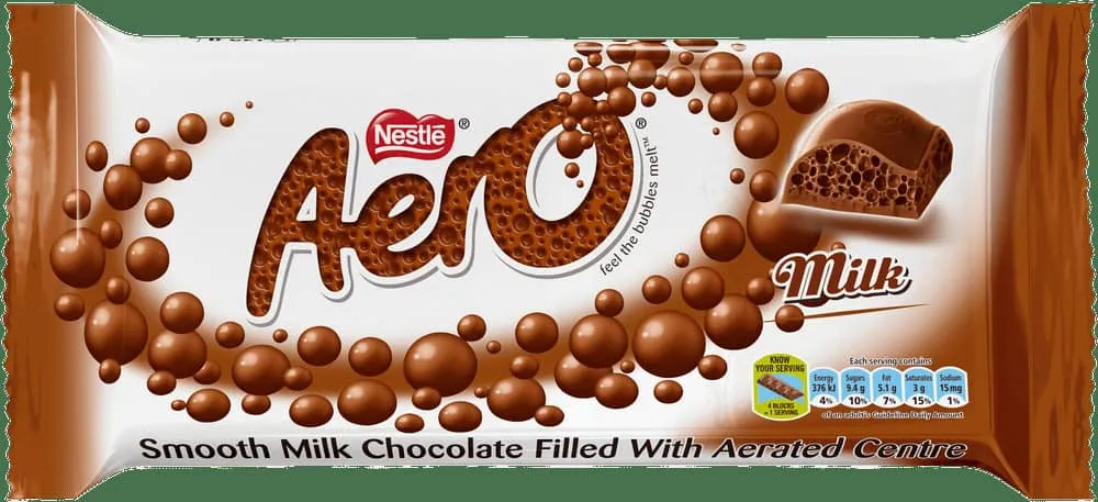 Nestlé Aero Milk Chocolate Slab 135g