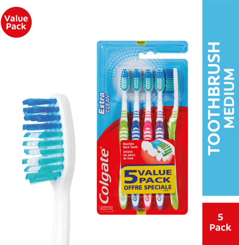 Colgate Extra Clean Medium Toothbrush 5s