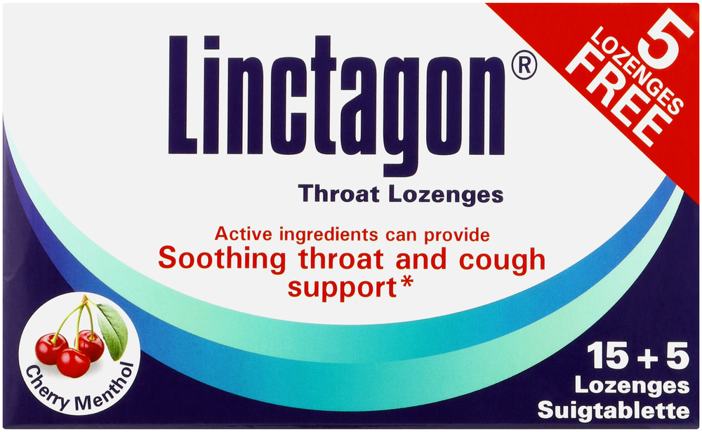 Linctagon Cherry Menthol Throat Lozenges 20pk