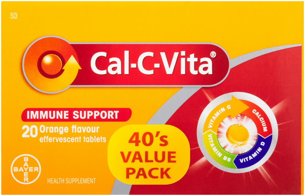 Cal-c-vita Immune Support Effervescent Tablets 2 x 20pk