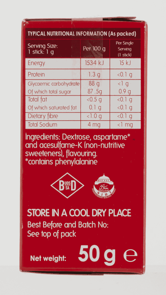Canderel Low Kilojoule Sweetener Sticks 50pk