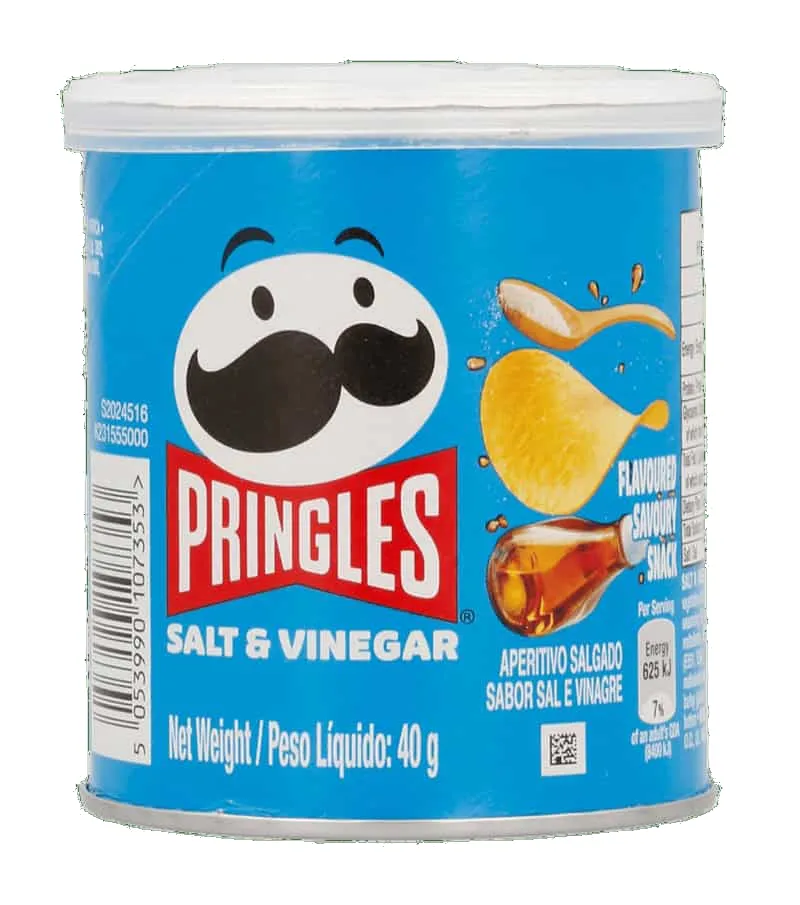 Pringles Salt & Vinegar Flavoured Savoury Snack 40g