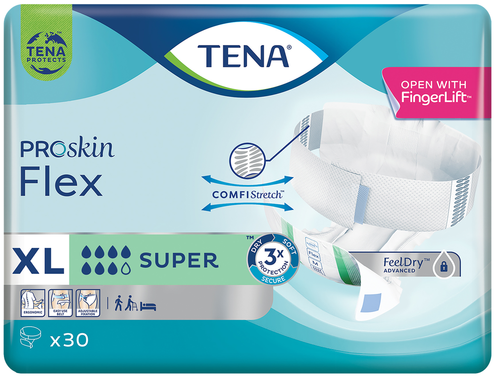 TENA ProSkin Super Adult Incontinence Flex Briefs 30pk