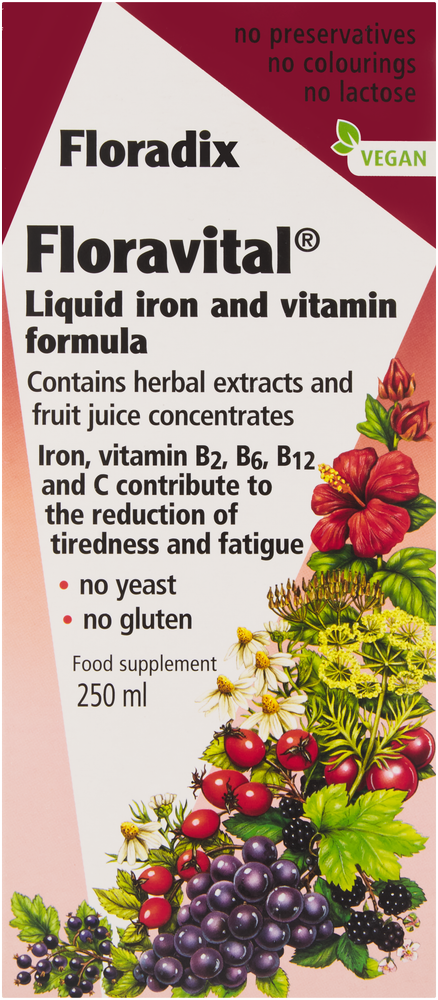 Floradix Floravital Liquid Iron & Vitamin Formula 250ml