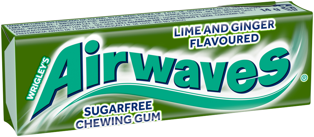 Wrigley's Airwaves Lime and Ginger Flavoured Sugarfree Chewing Gum 10pk