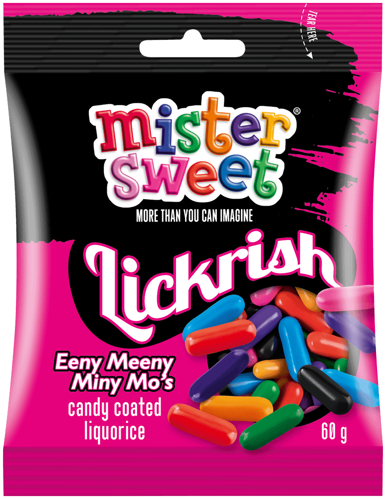Mister Sweet Lickrish Eeny Meeny Miny Mo's 60g