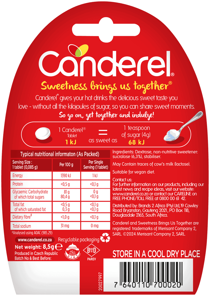 Canderel Low Kilojoule Sweetener Tablets 100pk