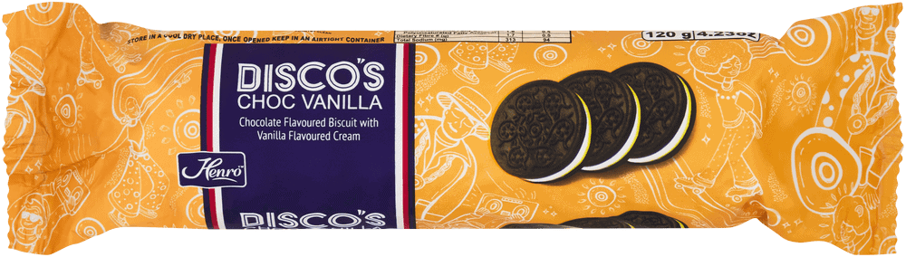 Henro Disco's Choc Vanilla Biscuits 120g