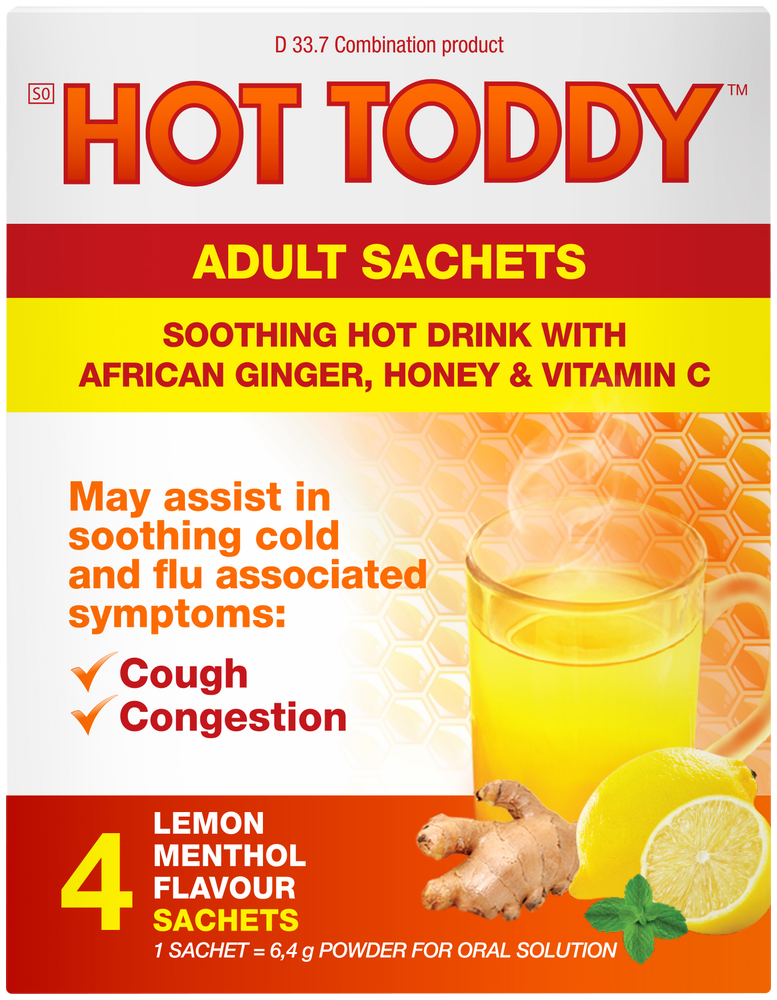 HOT Toddy Lemon Menthol Flavour Cold & Flu Sachets 4pk