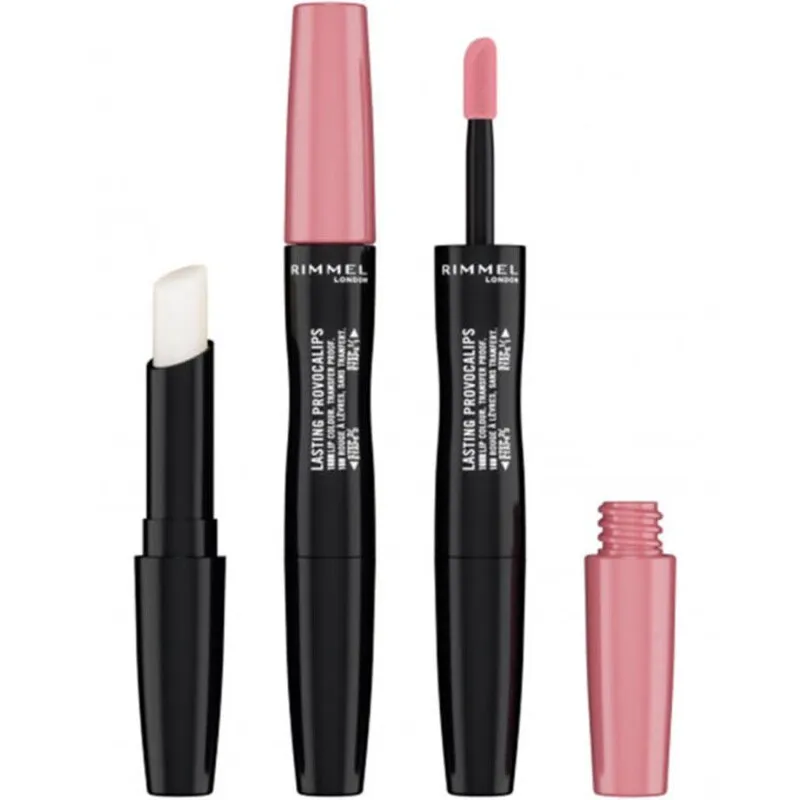 Rimmel London Lasting Provocalips lip colour applicator, balm, and cap, No. 220 Come Up Roses shade