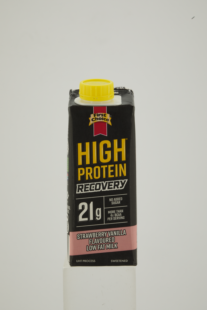 First Choice High Protein Recovery Strawberry Vanilla Flavoured Low Fat Milk 250ml