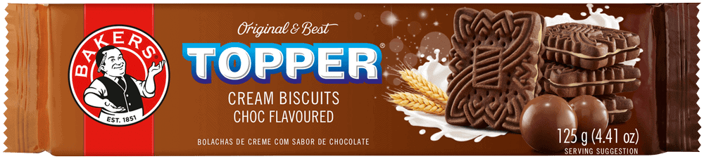 Bakers Topper Choc Flavoured Cream Biscuits 125g