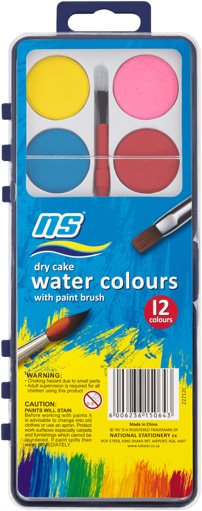National Stationery Dry Cake Water Colours Set 1s 1s