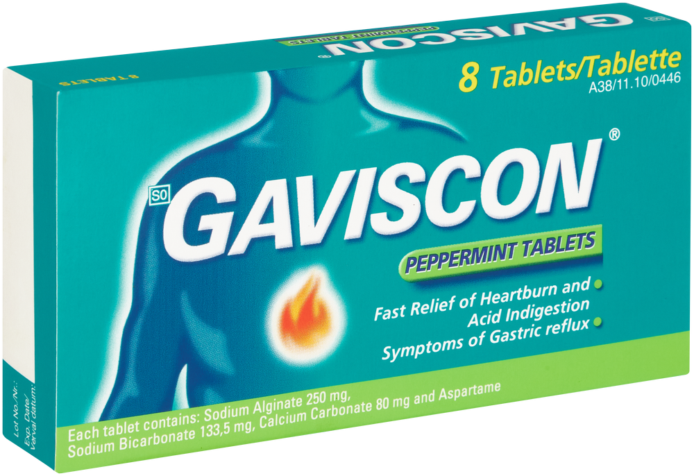 Gaviscon Peppermint Antacid Tablets 8pk