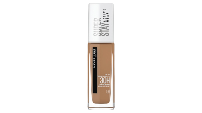 Front of Maybelline Superstay Active Wear 30H Foundation, shade 56, 30 ml bottle