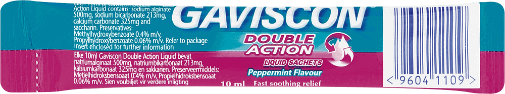 Gaviscon Double Action Peppermint Flavour Antacid Liquid 10ml