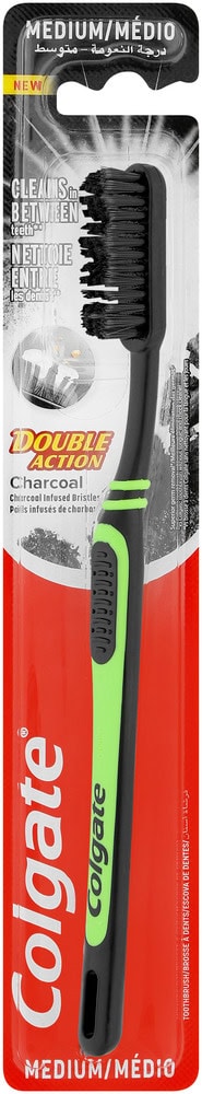 Colgate Double Action Medium Charcoal Toothbrush 1s