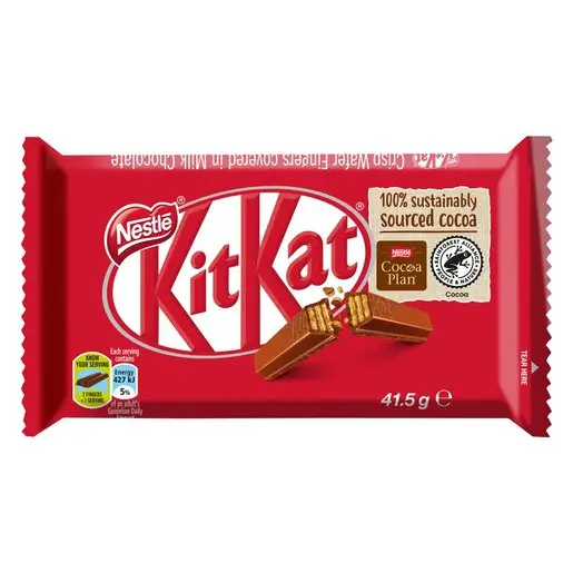 Front of Nestle KitKat 4 Finger Milk Chocolate 41.5 g bar