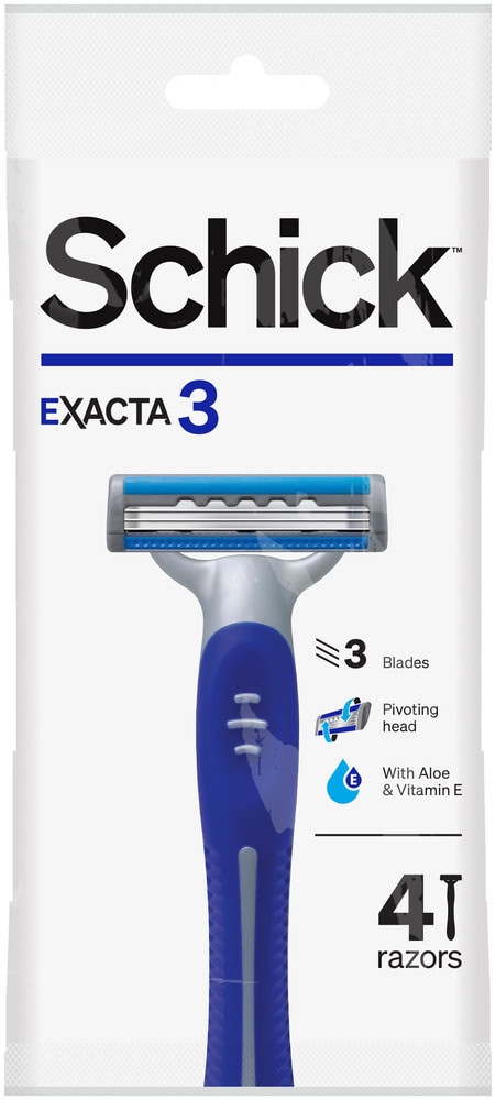 Schick Exacta 3 Disposable Razors 4pk