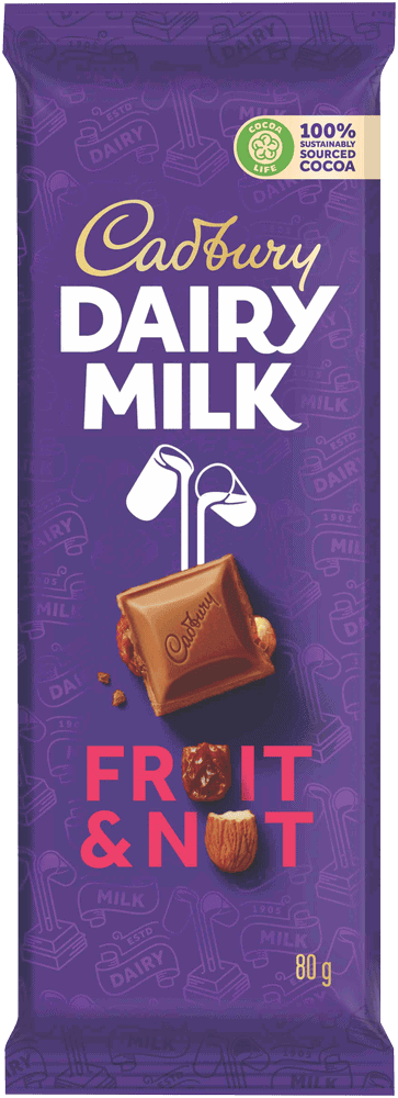 Cadbury Dairy Milk Fruit & Nut Milk Chocolate Slab 80g