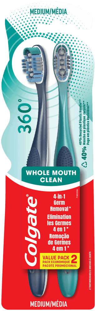 Colgate 360° Medium Toothbrush 2pk