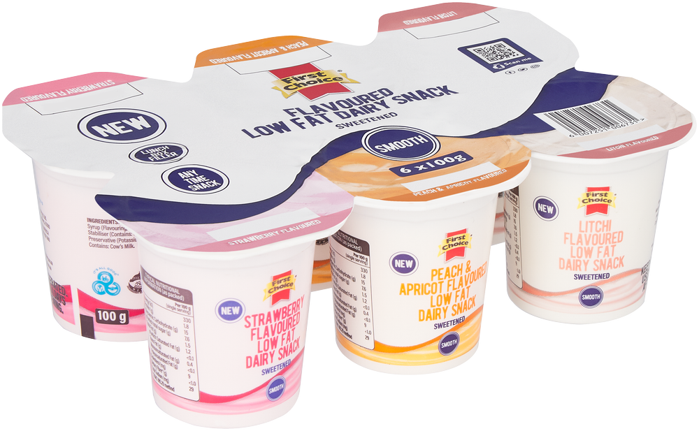 First Choice Assorted Smooth Low Fat Dairy Snack 6 x 100g