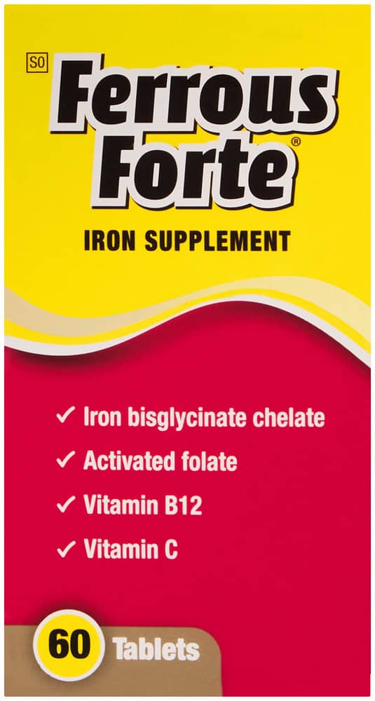 Ferrous Forte Iron Supplement Tablets 60pk