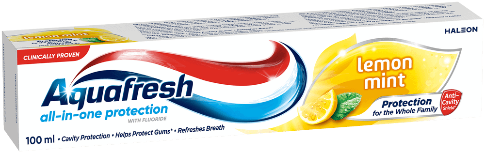 Aquafresh All-in-One Protection Lemon Mint Fluoride Toothpaste 100ml