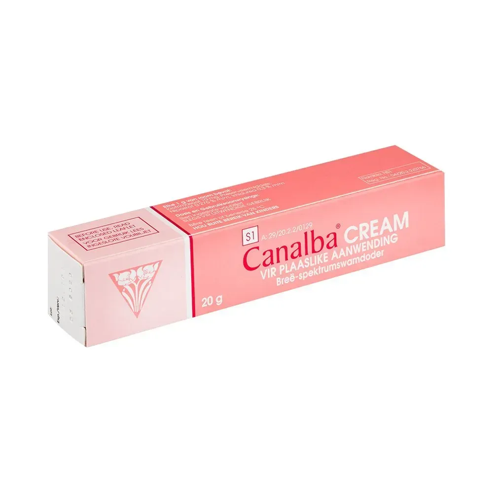 Front angled view of Canalba Top Cream box, 20 g