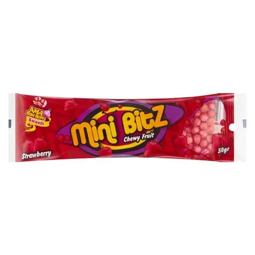 Ama MINI BITZ CHEWY FRUIT STRAWBERRY 50G