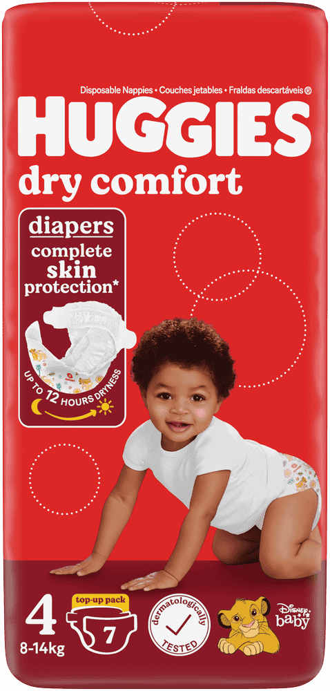 Huggies Dry Comfort Size 4 Disposable Nappies 7pk 7pk