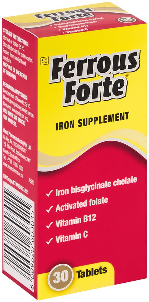 Ferrous Forte Iron Supplement Tablets 30pk