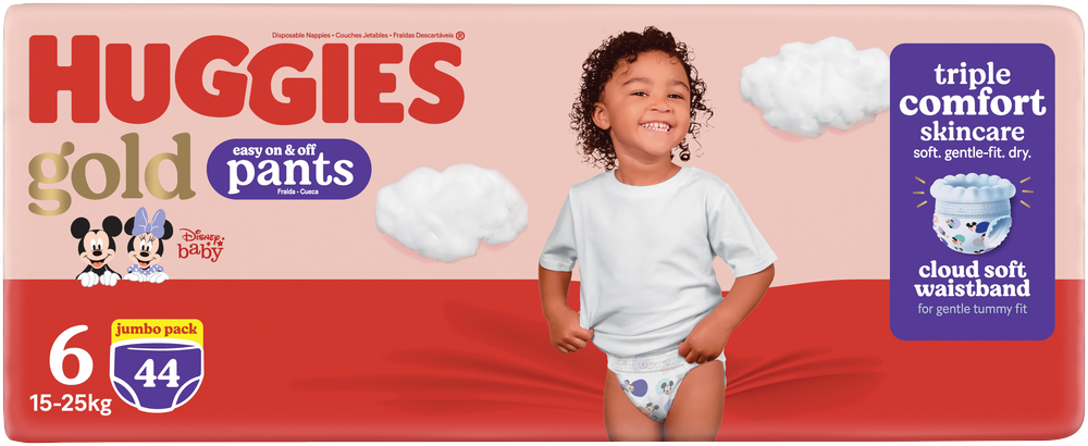 Huggies Gold Size 6 Disposable Nappy Pants 44pk