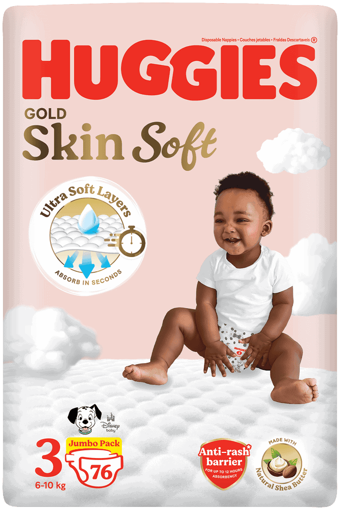Huggies Gold Size 3 Skin Soft Disposable Nappies 76pk